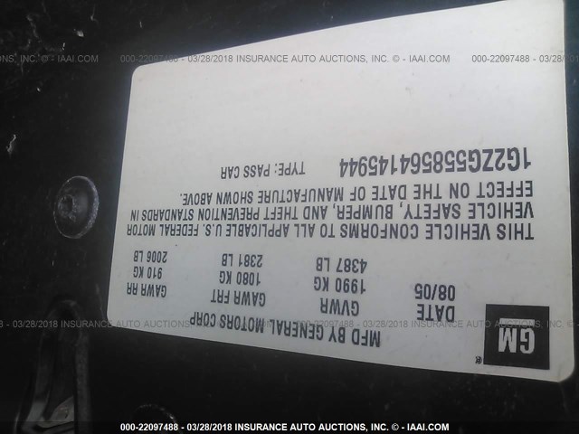 1G2ZG558564145944 - 2006 PONTIAC G6 SE1 Zielony zdjęcie 9