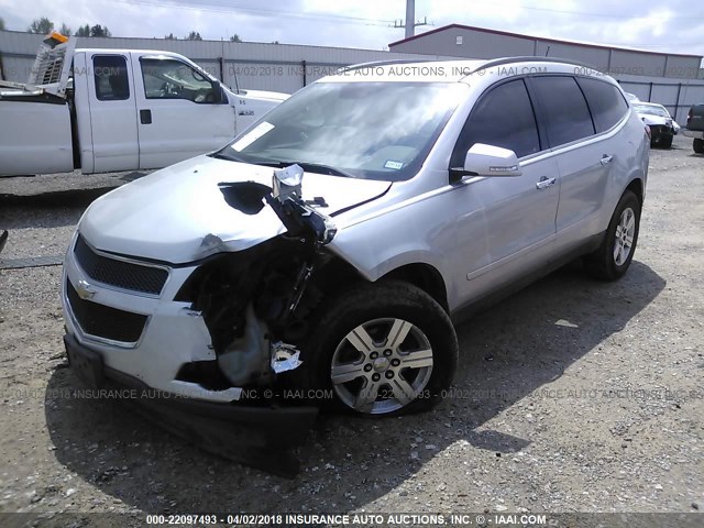 1GNKRGED2BJ107283 - 2011 CHEVROLET TRAVERSE LT SILVER photo 2