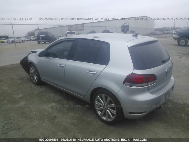 WVWDM7AJ8CW318200 - 2012 VOLKSWAGEN GOLF SILVER photo 3