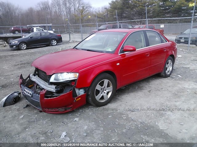 WAUAF78E26A137825 - 2006 AUDI A4 2/TURBO RED photo 2