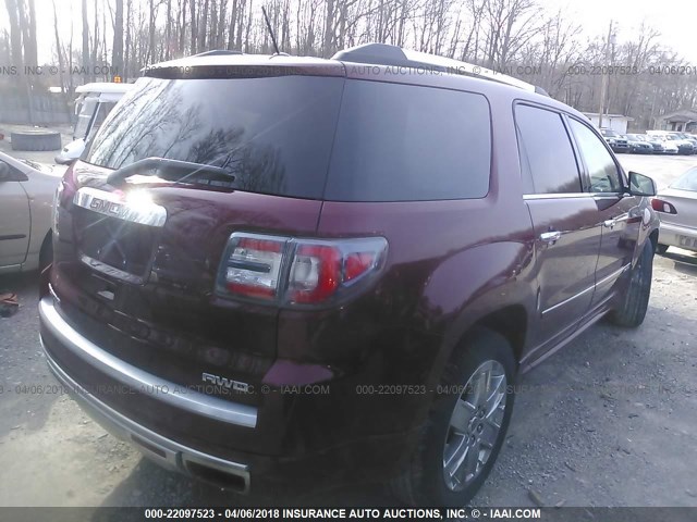 1GKKVTKD6FJ352731 - 2015 GMC ACADIA DENALI RED photo 4