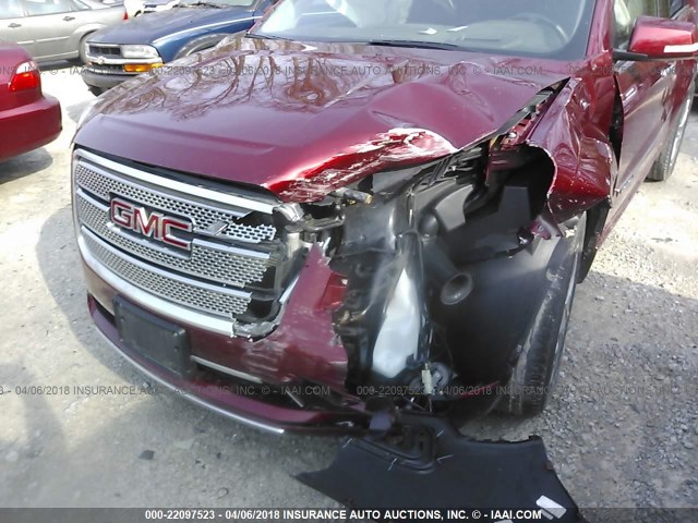 1GKKVTKD6FJ352731 - 2015 GMC ACADIA DENALI RED photo 6