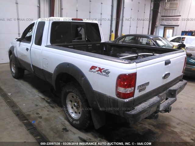 1FTZR45E36PA74165 - 2006 FORD RANGER SUPER CAB WHITE photo 3