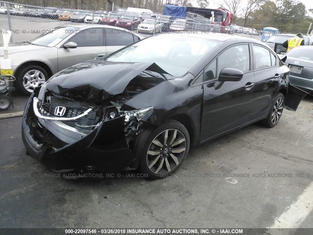 19XFB2F98FE047704 - 2015 HONDA CIVIC EXL BLACK photo 2