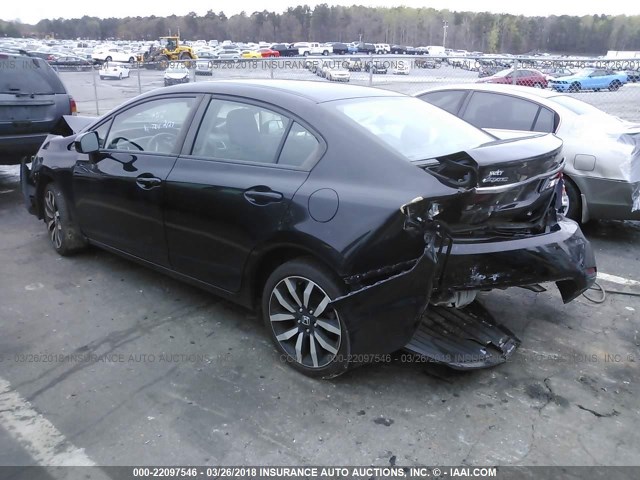 19XFB2F98FE047704 - 2015 HONDA CIVIC EXL BLACK photo 3