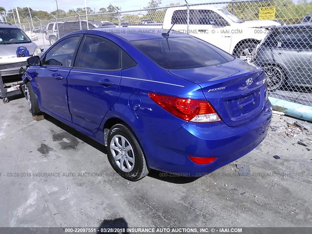 KMHCT4AE5CU140088 - 2012 HYUNDAI ACCENT GLS/GS BLUE photo 3