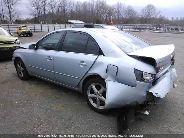 5NPEU46F97H211577 - 2007 HYUNDAI SONATA SE/LIMITED Light Blue photo 3