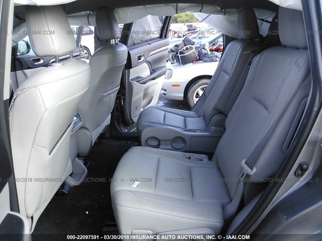 5TDYKRFH1ES029168 - 2014 TOYOTA HIGHLANDER LIMITED/LTD PLATNUM GRAY photo 8