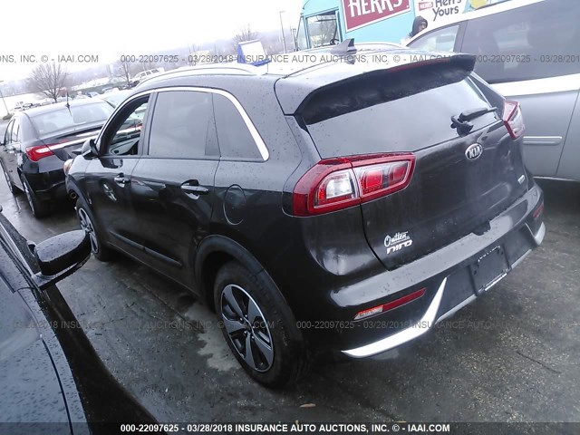 KNDCC3LC1H5037729 - 2017 KIA NIRO EX Dark Brown photo 3