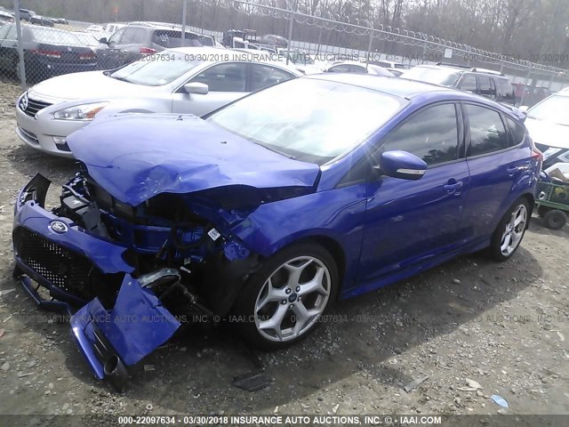 1FADP3L9XDL224315 - 2013 FORD FOCUS ST BLUE photo 2