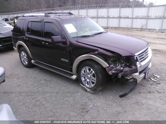 1FMEU64846UB06445 - 2006 FORD EXPLORER EDDIE BAUER BURGUNDY photo 1