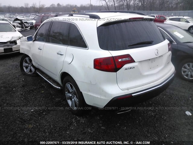 2HNYD2H48CH519639 - 2012 ACURA MDX TECHNOLOGY WHITE photo 3