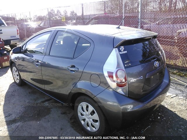 JTDKDTB3XD1535603 - 2013 TOYOTA PRIUS C GRAY photo 3