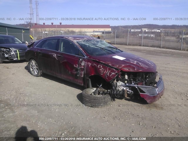 3LN6L2G94DR815482 - 2013 LINCOLN MKZ RED photo 1