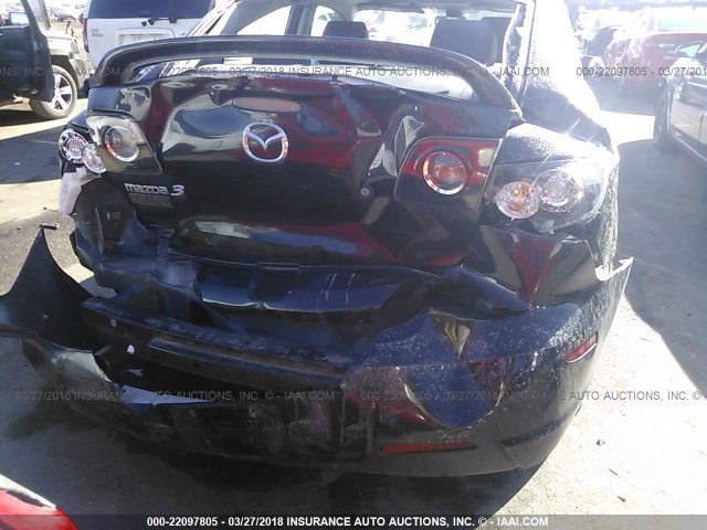 JM1BK323681805275 - 2008 MAZDA 3 S BLACK photo 6