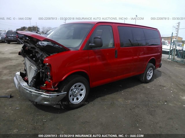 1GNSHCF48D1176797 - 2013 CHEVROLET EXPRESS G1500 LT RED photo 2