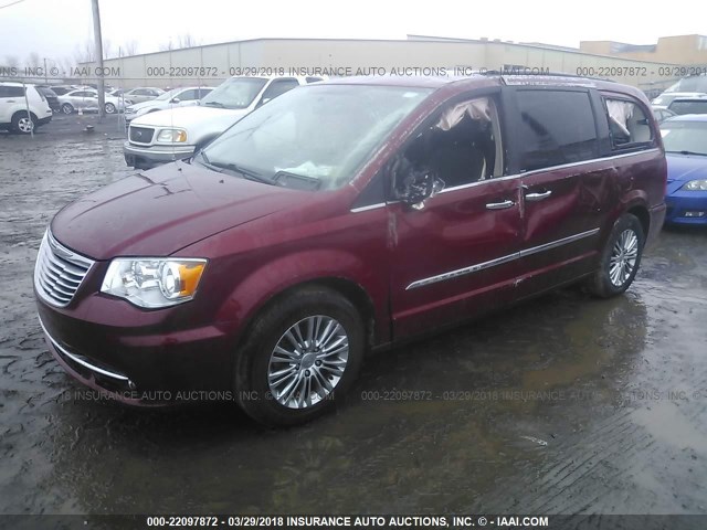 2C4RC1CG5DR570665 - 2013 CHRYSLER TOWN & COUNTRY TOURING L MAROON photo 2