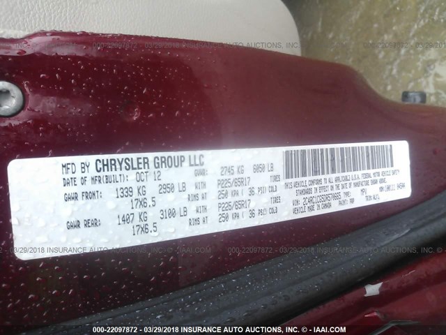 2C4RC1CG5DR570665 - 2013 CHRYSLER TOWN & COUNTRY TOURING L MAROON photo 9