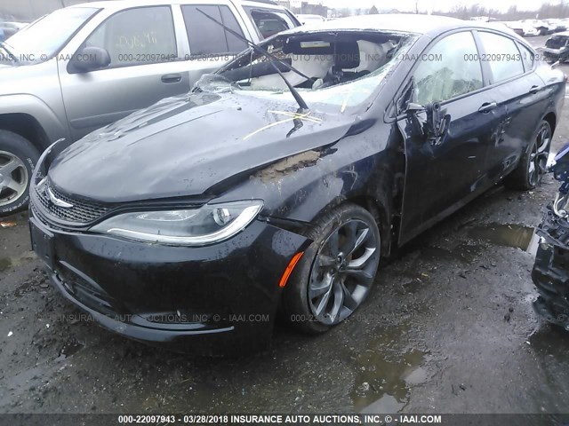 1C3CCCBG9FN516292 - 2015 CHRYSLER 200 S BLACK photo 2