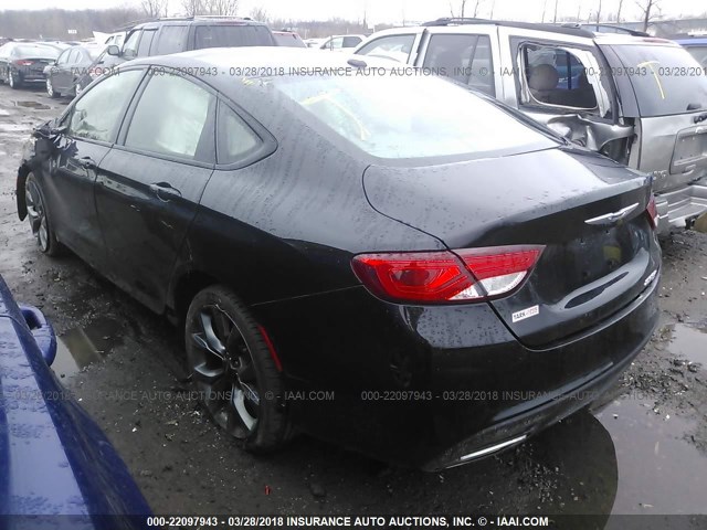 1C3CCCBG9FN516292 - 2015 CHRYSLER 200 S BLACK photo 3