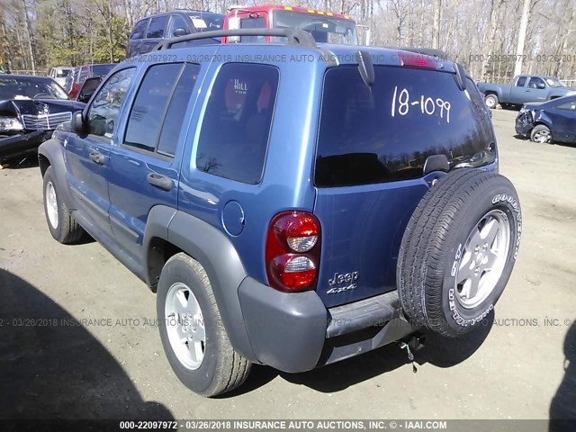 1J4GL48KX6W161264 - 2006 JEEP LIBERTY SPORT 蓝色 照片 3