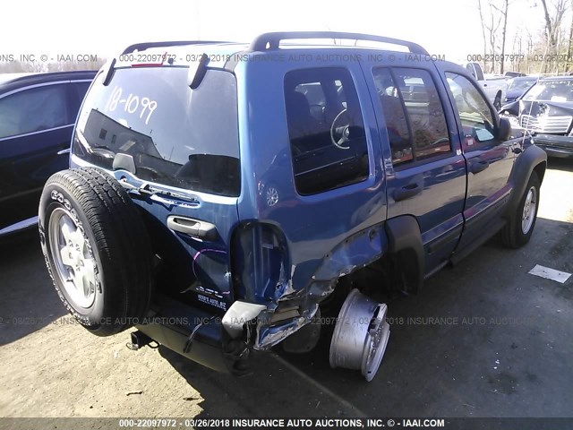 1J4GL48KX6W161264 - 2006 JEEP LIBERTY SPORT BLUE photo 4