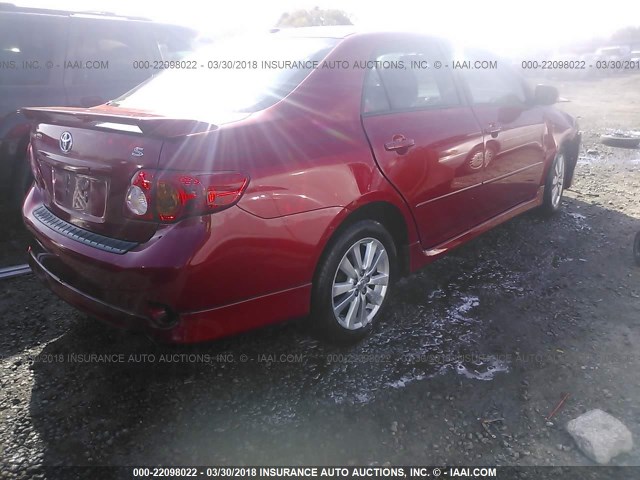 2T1BU4EE2AC466805 - 2010 TOYOTA COROLLA S/LE/XLE RED photo 4