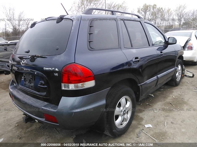 KM8SC13DX5U935719 - 2005 HYUNDAI SANTA FE GLS/LX BLUE photo 4