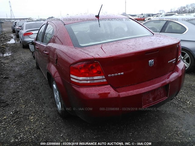 1B3CC4FB4AN222762 - 2010 DODGE AVENGER SXT RED photo 3