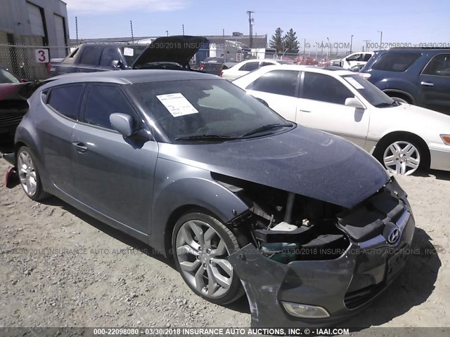 KMHTC6AD1CU065330 - 2012 HYUNDAI VELOSTER GRAY photo 1