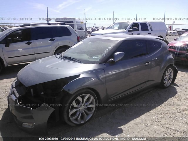 KMHTC6AD1CU065330 - 2012 HYUNDAI VELOSTER GRAY photo 2