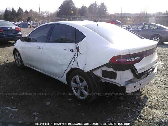 1C3CDFBB3FD351848 - 2015 DODGE DART SXT WHITE photo 3