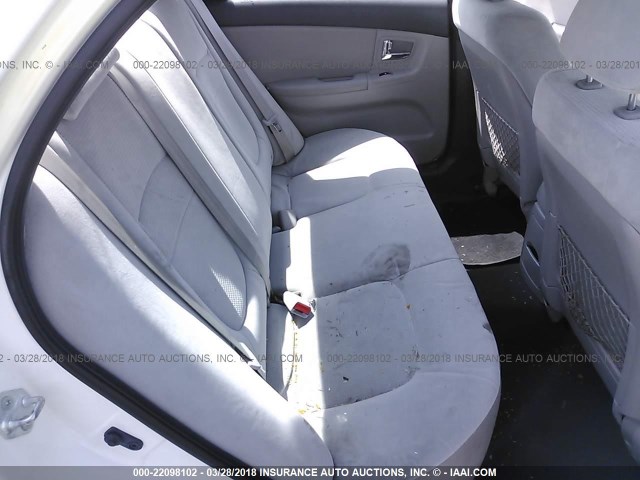 KNAFE222495660190 - 2009 KIA SPECTRA EX/LX/SX WHITE photo 8