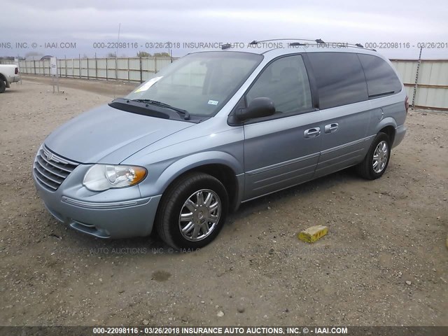 2C8GP64L15R390846 - 2005 CHRYSLER TOWN & COUNTRY LIMITED BLUE photo 2