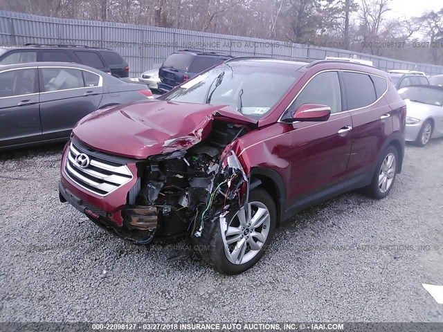 5XYZWDLA1FG273632 - 2015 HYUNDAI SANTA FE SPORT  RED photo 2