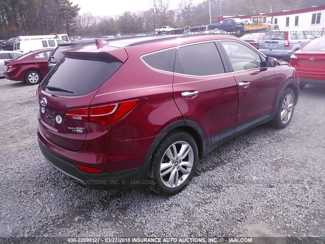 5XYZWDLA1FG273632 - 2015 HYUNDAI SANTA FE SPORT  RED photo 4