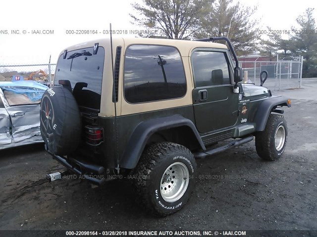 1J4FY49S8WP760590 - 1998 JEEP WRANGLER / TJ SAHARA GREEN photo 4