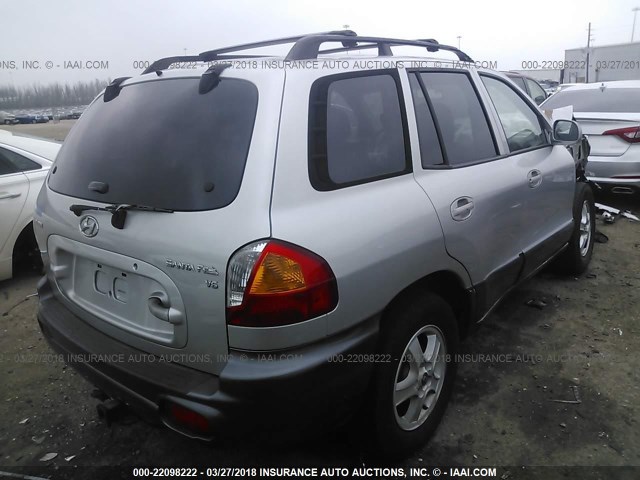 KM8SC13D62U267428 - 2002 HYUNDAI SANTA FE GLS/LX SILVER photo 4