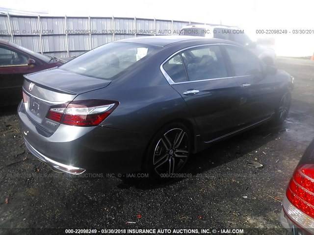 1HGCR2F58GA127330 - 2016 HONDA ACCORD SPORT GRAY photo 4