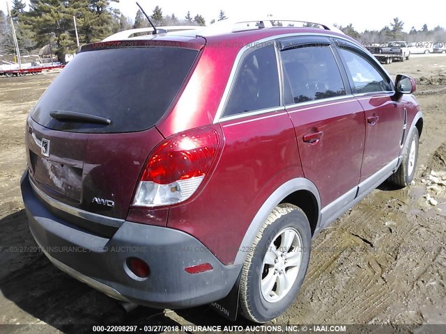 3GSDL43N38S556903 - 2008 SATURN VUE XE RED photo 4