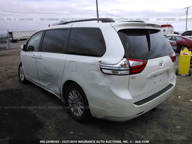 5TDYK3DC0FS676568 - 2015 TOYOTA SIENNA XLE/LIMITED WHITE photo 3