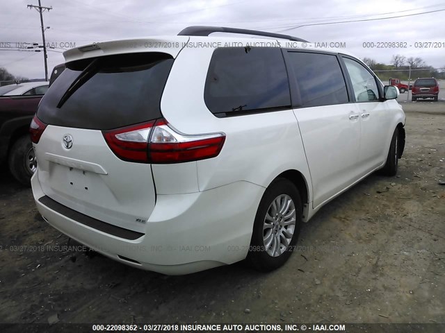 5TDYK3DC0FS676568 - 2015 TOYOTA SIENNA XLE/LIMITED WHITE photo 4