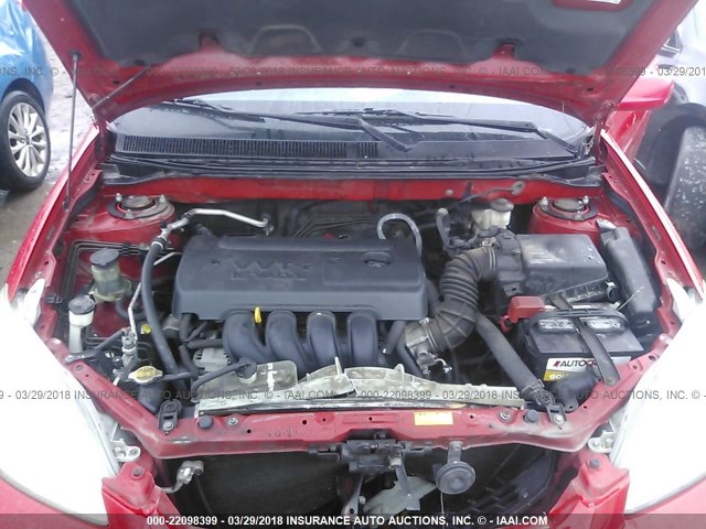 2T1KR32EX7C667344 - 2007 TOYOTA COROLLA MATRIX XR RED photo 10