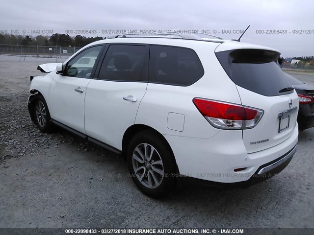 5N1AR2MN6EC722814 - 2014 NISSAN PATHFINDER S/SV/SL/PLATINUM WHITE photo 3