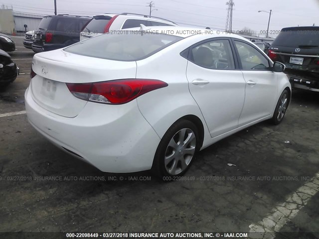 5NPDH4AE7BH007349 - 2011 HYUNDAI ELANTRA GLS/LIMITED WHITE photo 4