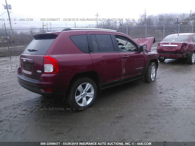 1J4NF1FB5BD194050 - 2011 JEEP COMPASS SPORT RED photo 4