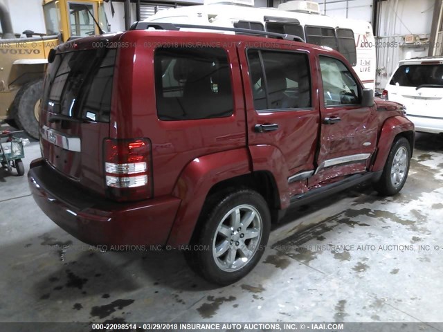 1C4PJMAK4CW199882 - 2012 JEEP LIBERTY SPORT 红色 照片 4