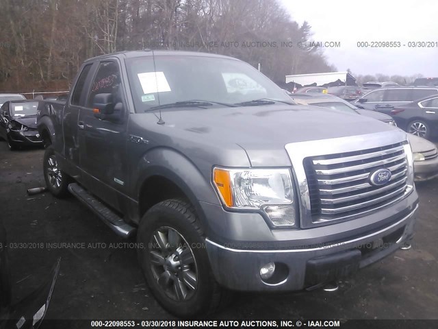 1FTFX1ET9BFA57943 - 2011 FORD F150 SUPER CAB GRAY photo 1