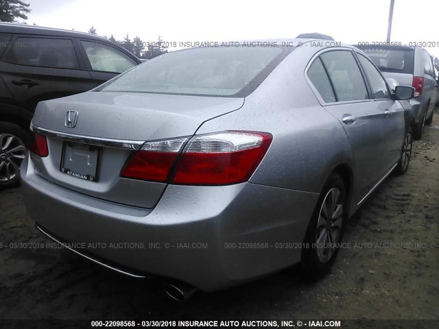 1HGCR2F33FA204229 - 2015 HONDA ACCORD LX SILVER photo 4