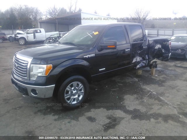 1FTFW1ET5CFB94026 - 2012 FORD F150 SUPERCREW BLACK photo 2